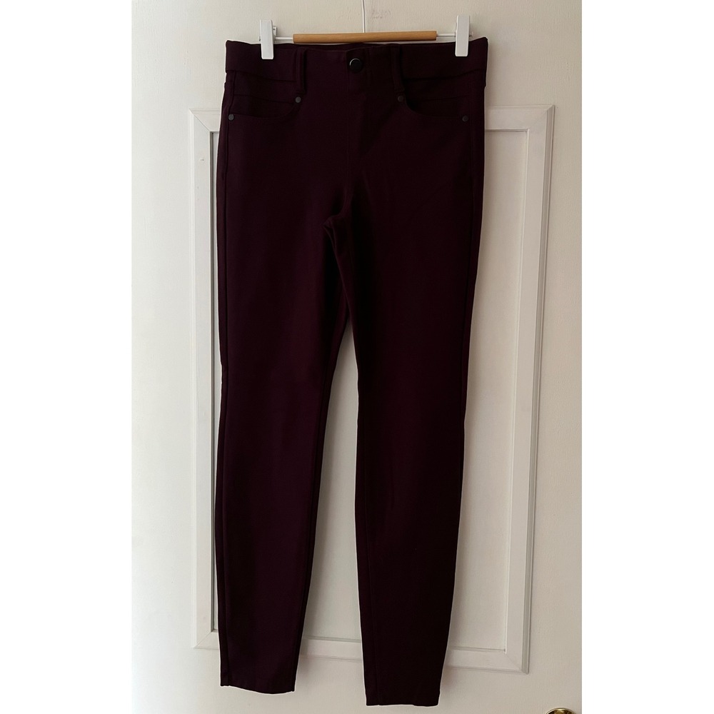 Liverpool Los Angeles Gia Glider Burgundy Pull On Skinny Pants Womens 2/26